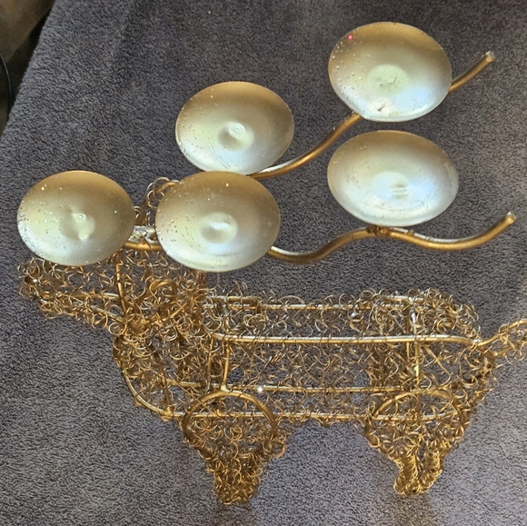 Christmas Reindeer wire sparkling tea light holds 5 lights - Picture 5 of 8